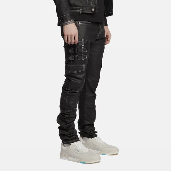 AKINGS Omari White Stitch Stacked Jeans - Picture 8 of 8